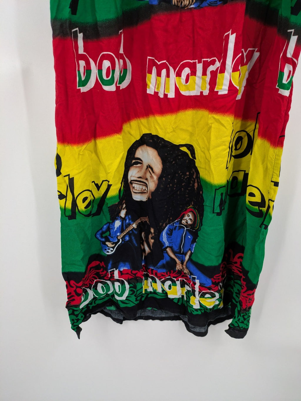 Bob Marley multi dress all-over print Rasta colors iconic graphics lightweight viscose