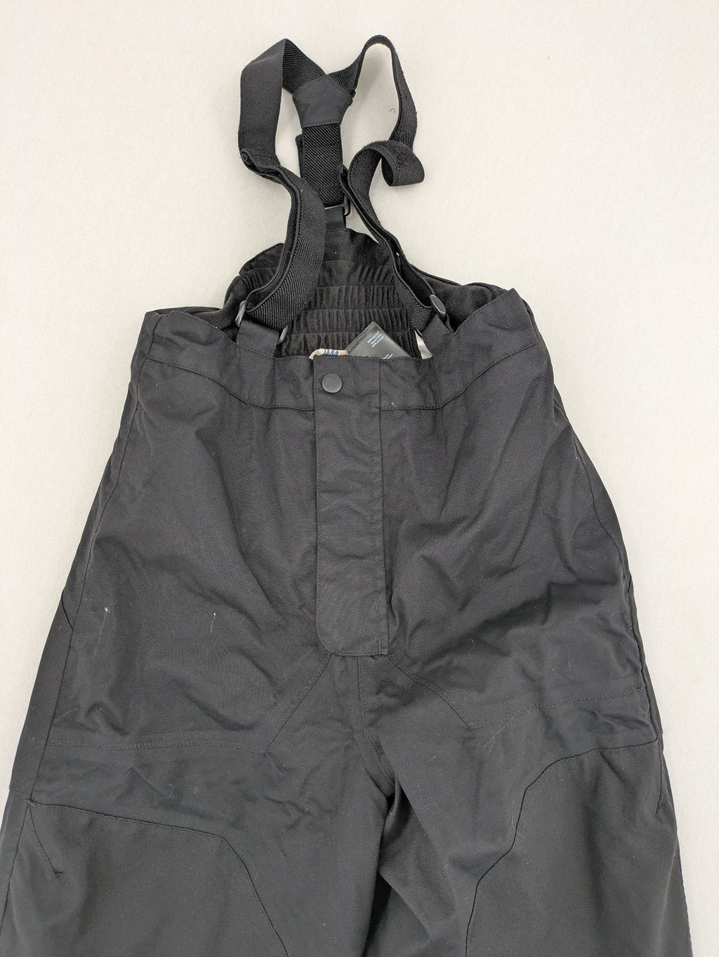 H&M grey snow overalls with adjustable straps and front zipper, durable winter wear.