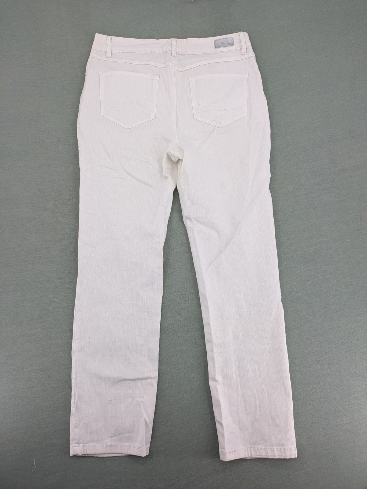 STOCKER white slim fit straight jeans classic 5-pocket design soft cotton blend