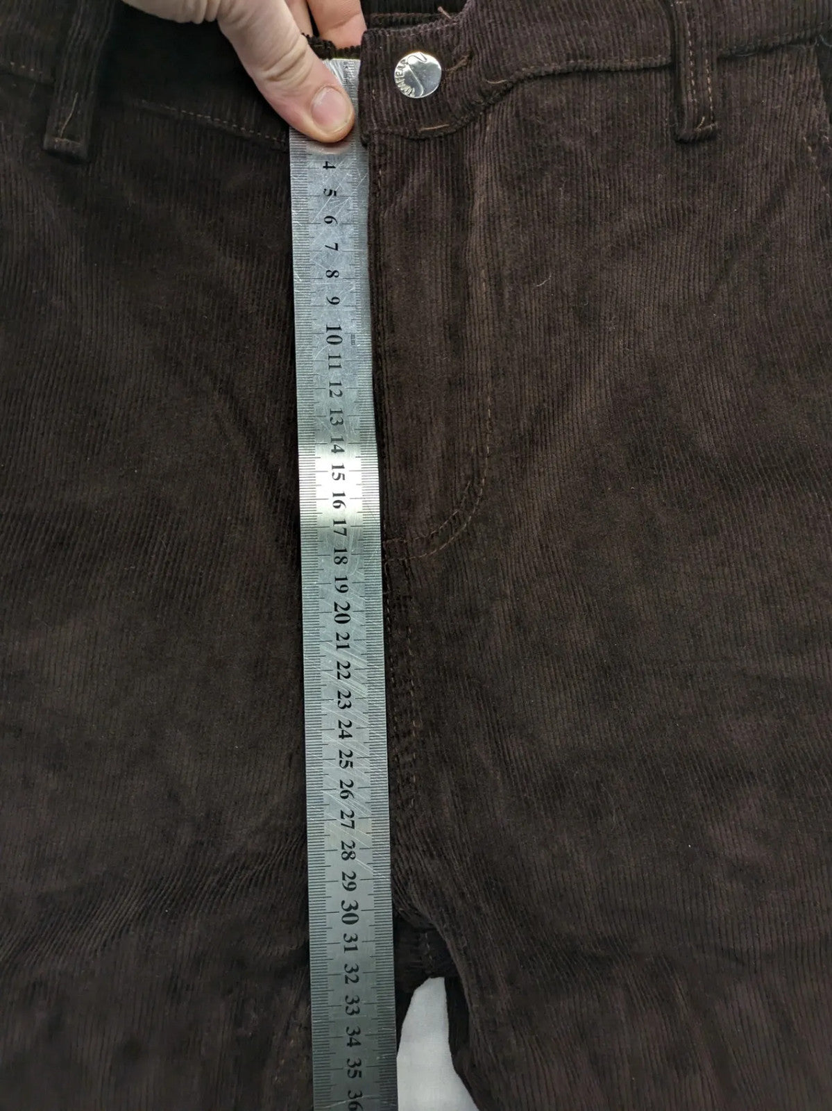 Tomfear black pants 3/4 length classic 5-pocket design corduroy material
