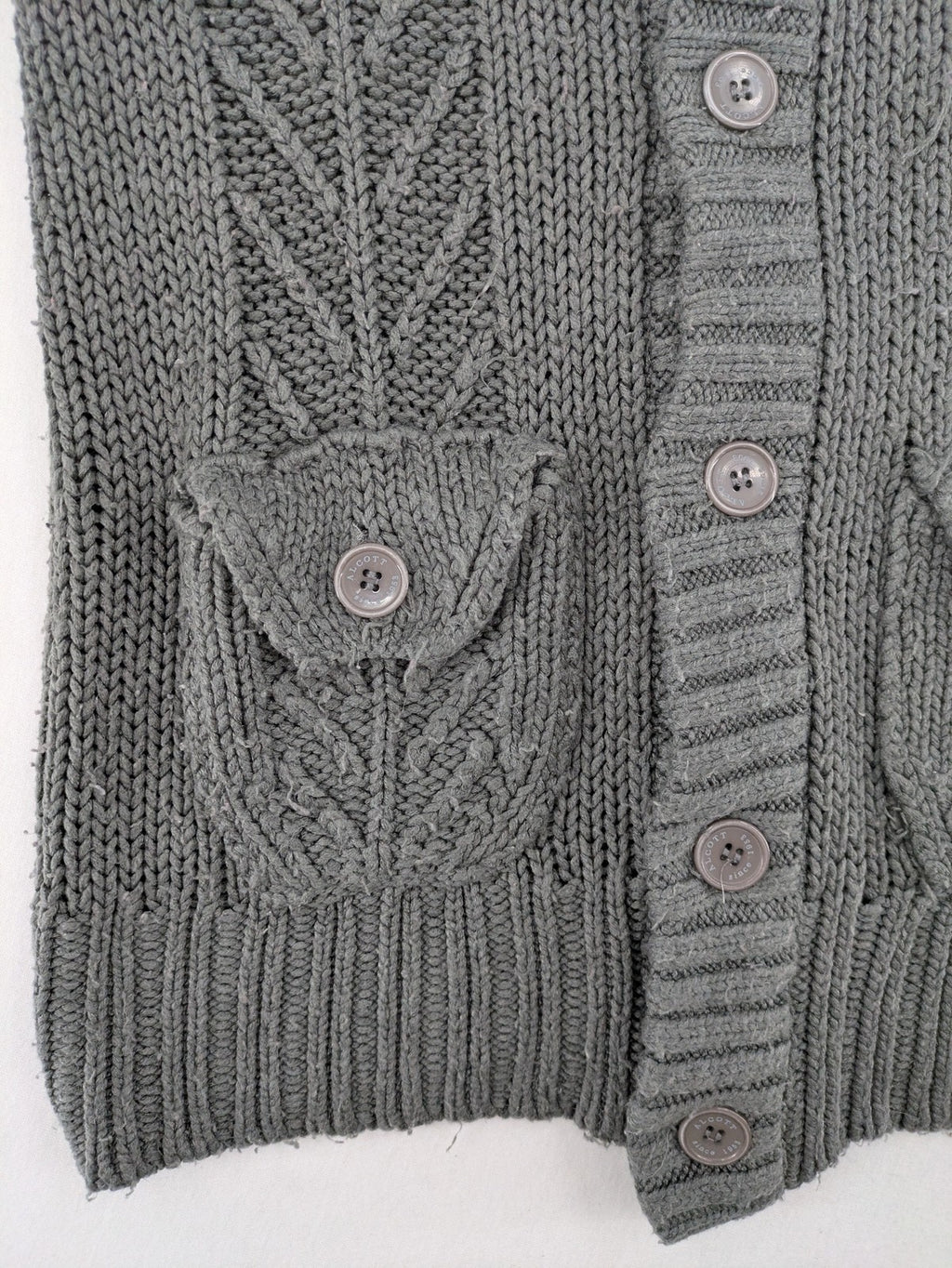 alcott grey turtle neck jumper cable knit pattern with ribbed collar and pockets
