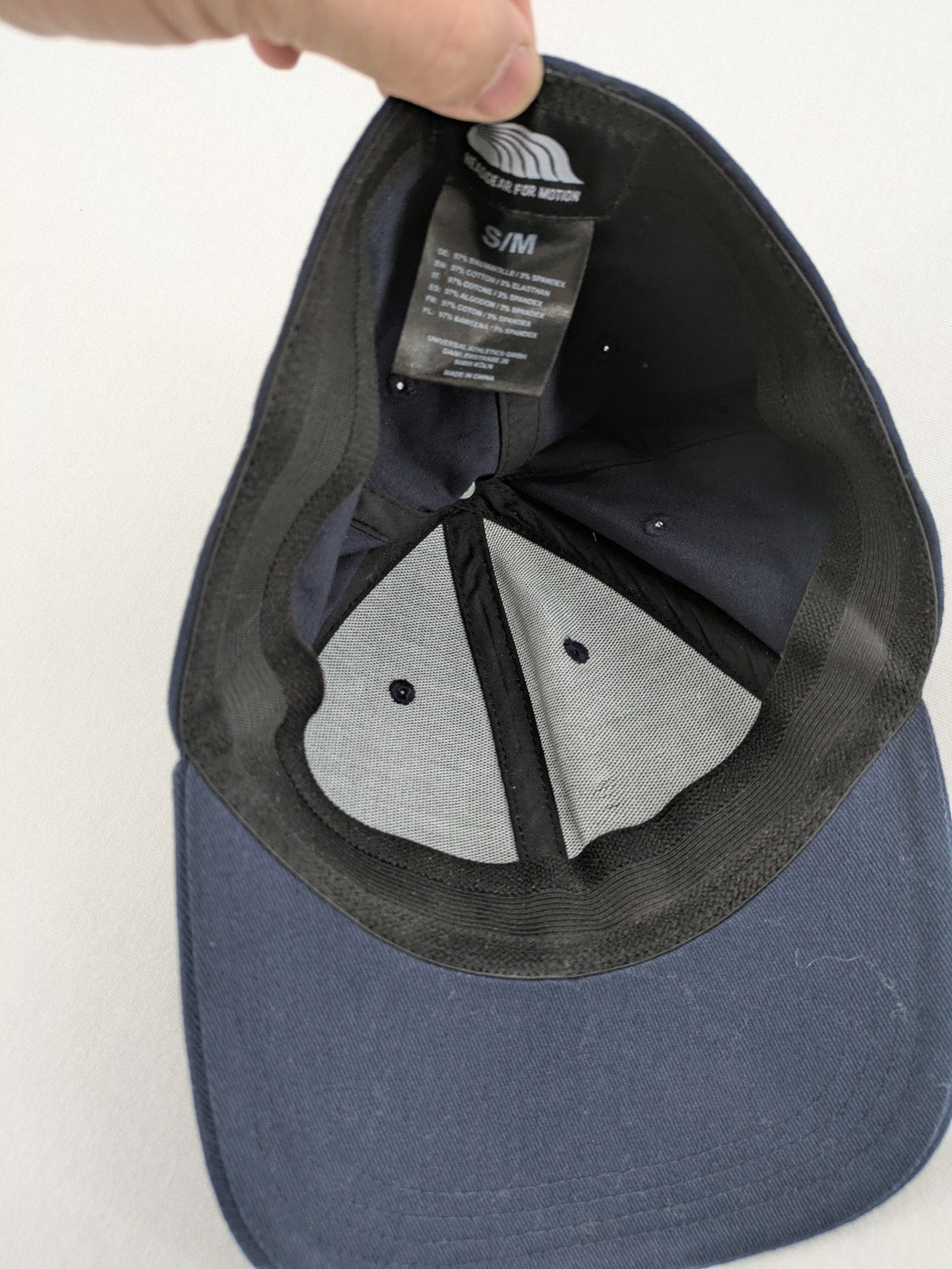 Universal Athletics navy baseball cap six-panel design cotton-elastane blend