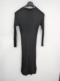 Atmosphere black bodycon midi dress with ribbed texture and long sleeves.