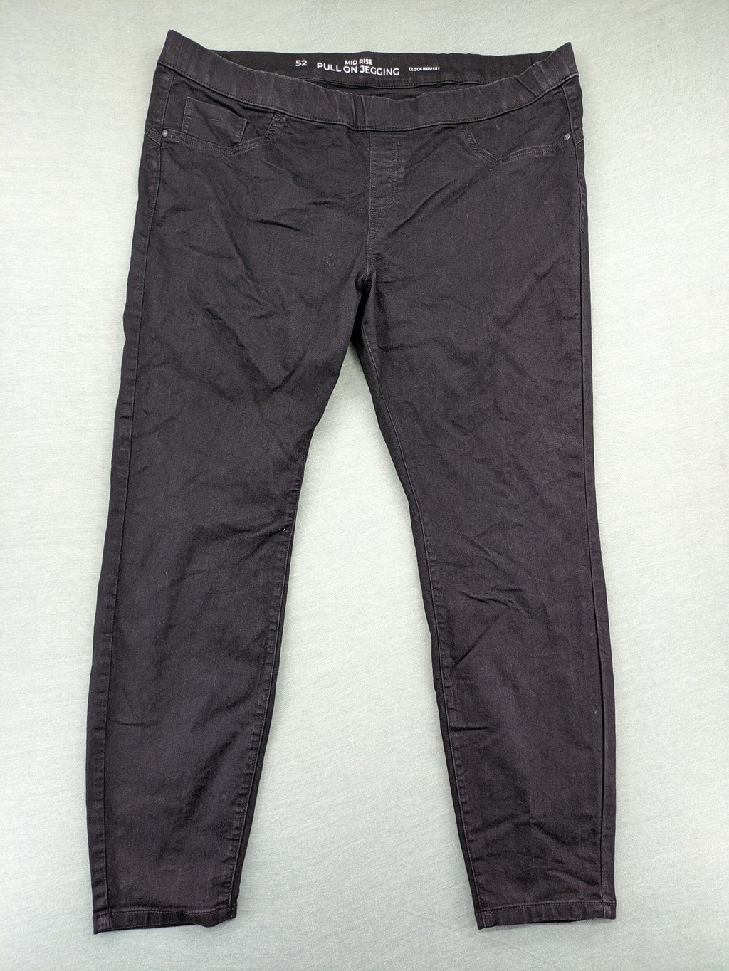 Clockhouse black jeggings mid rise pull-on style with elastic waistband and stretch material.
