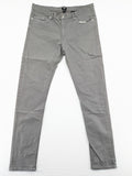 H&M grey skinny fit jeans with button closure and five-pocket design, cotton-elastane blend.