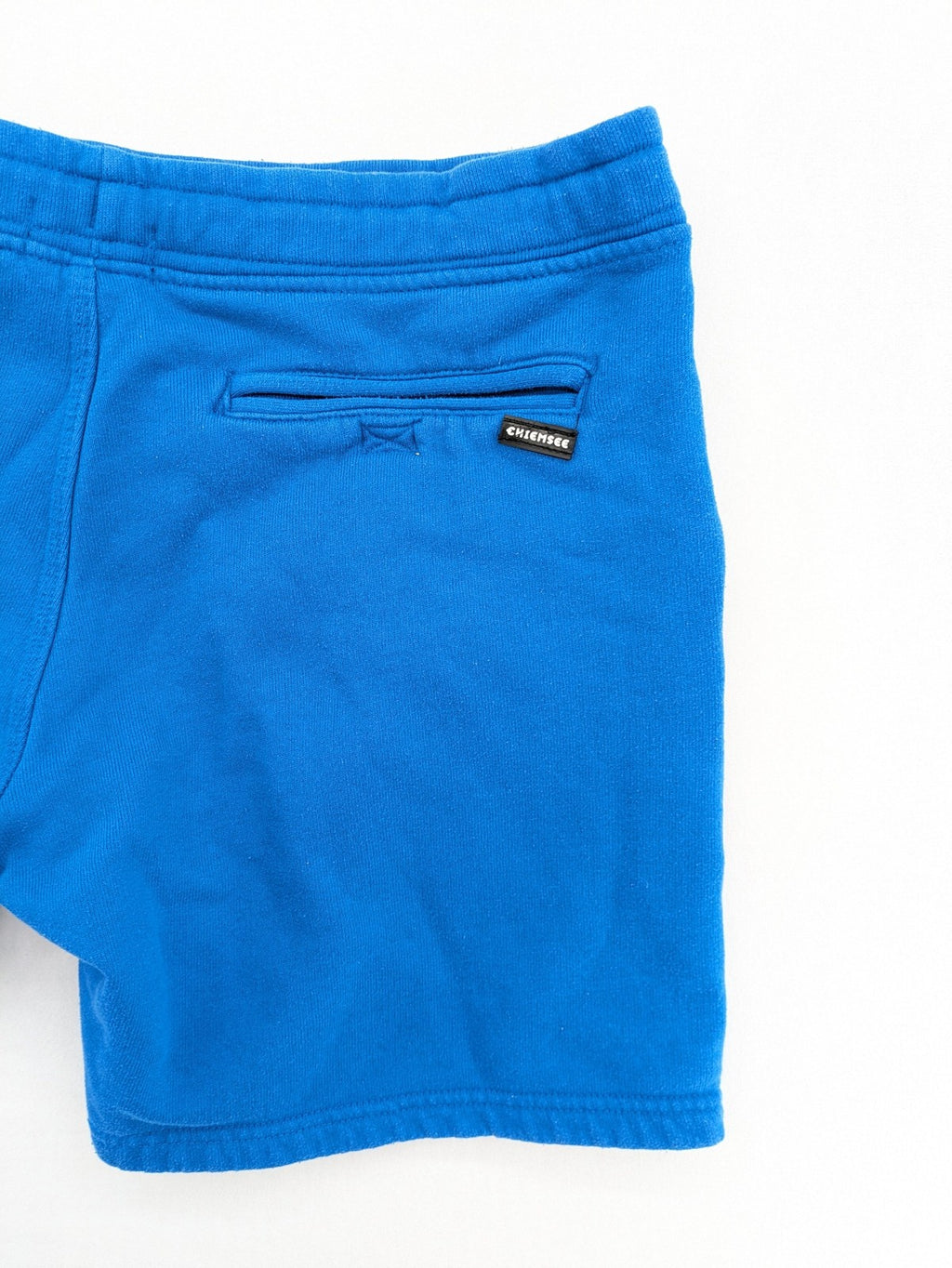 Chiemsee blue sweatshorts with logo print, elastic waistband, and side pockets.