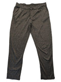 UP2FASHION beige and brown houndstooth pants with adjustable drawstring and soft stretch material.
