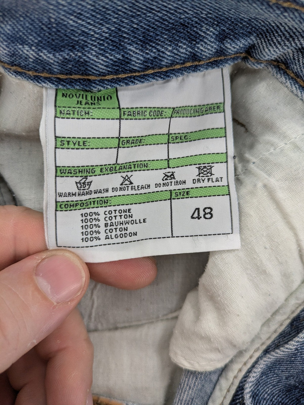 Novilunio blue straight leg jeans 5-pocket style 100% cotton vintage wash
