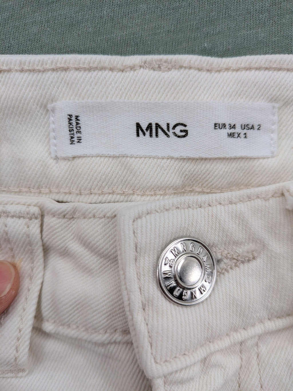 MNG pink straight jeans high waist wide leg cotton with classic pockets and zipper.