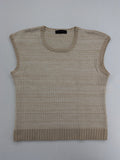 Pencini beige turtle neck jumper, sleeveless design, soft merino wool blend.