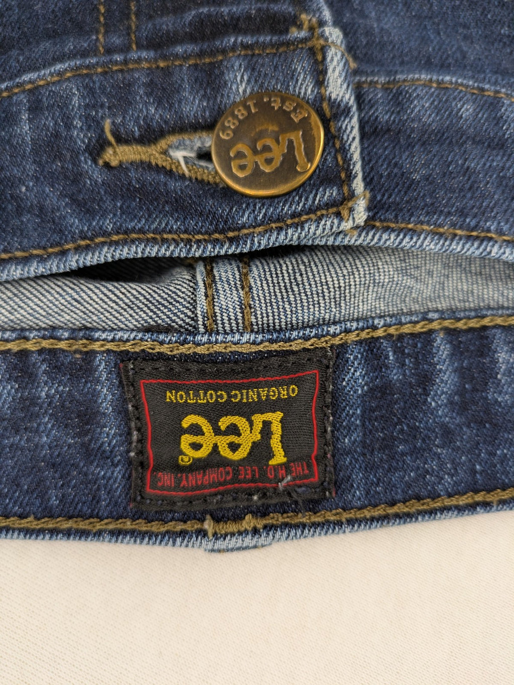 Lee straight jeans blue stretch denim classic 5-pocket design with natural fading