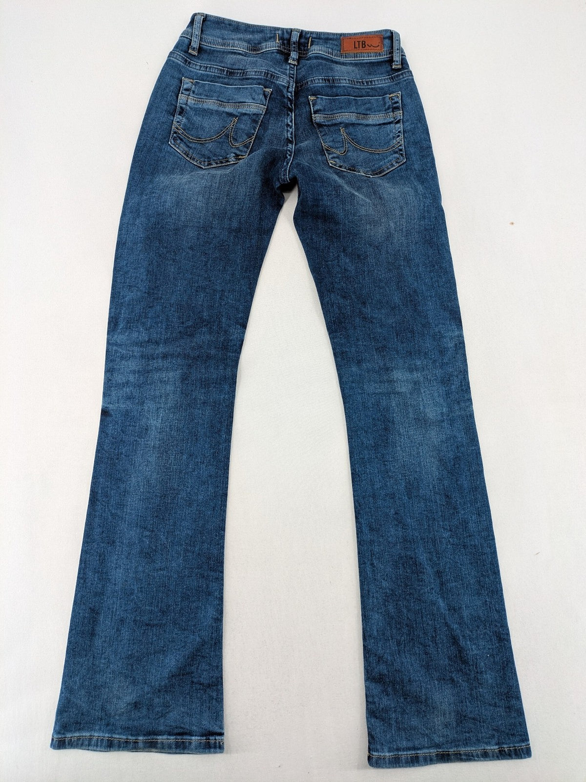LTB blue bootcut jeans with classic 5-pocket design and low-rise fit.