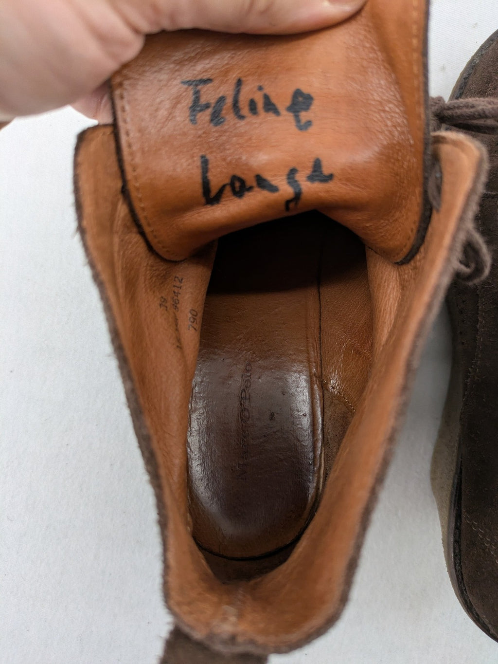 Marc O'Polo brown suede ankle boots with wedge heel and classic lacing.