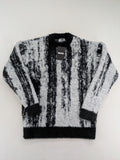 Mafia oversized turtle neck jumper black grey brushstroke pattern soft knit material
