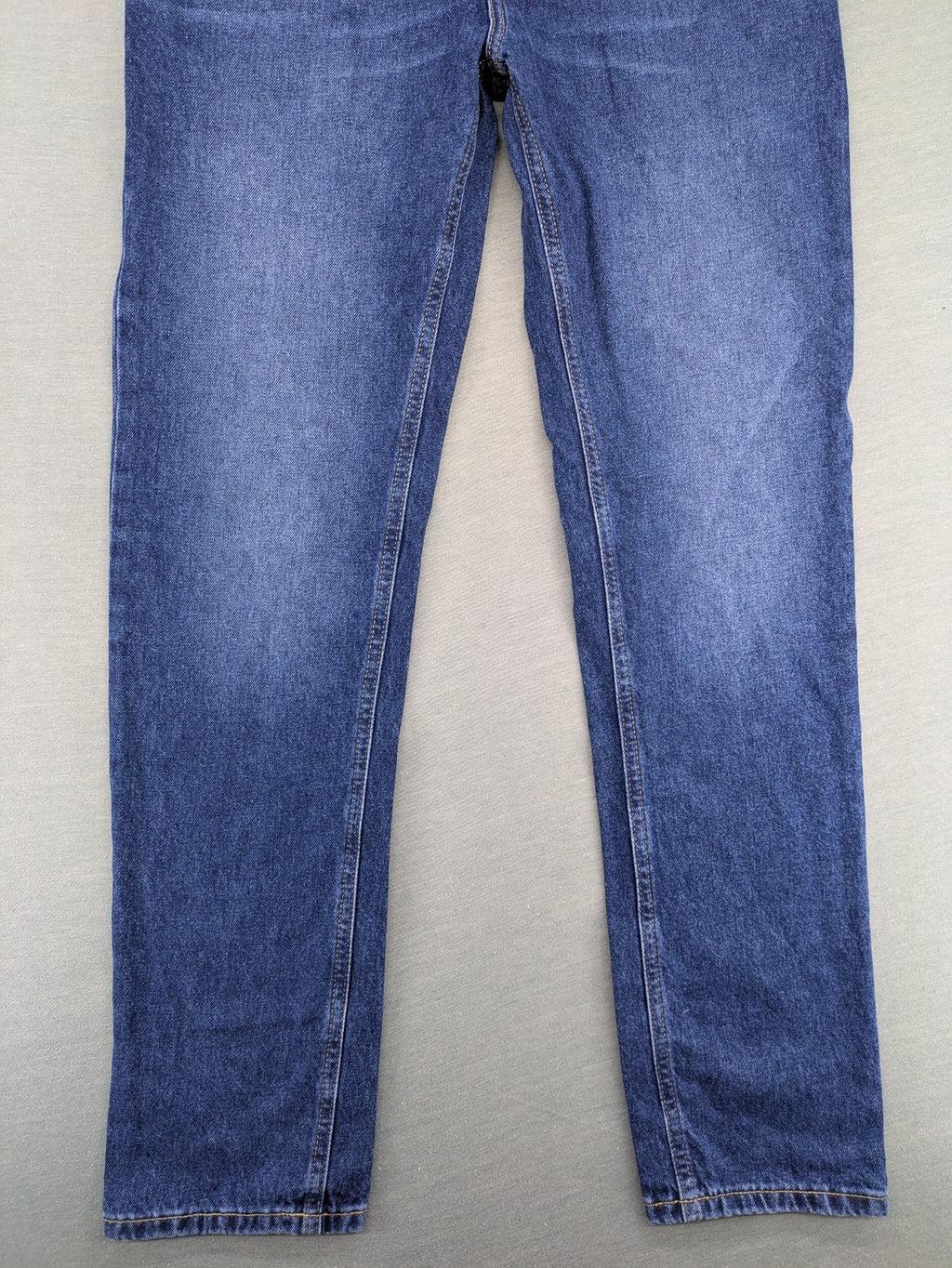 Calvin Klein Jeans blue straight jeans classic five-pocket design adjustable waistband 100% cotton