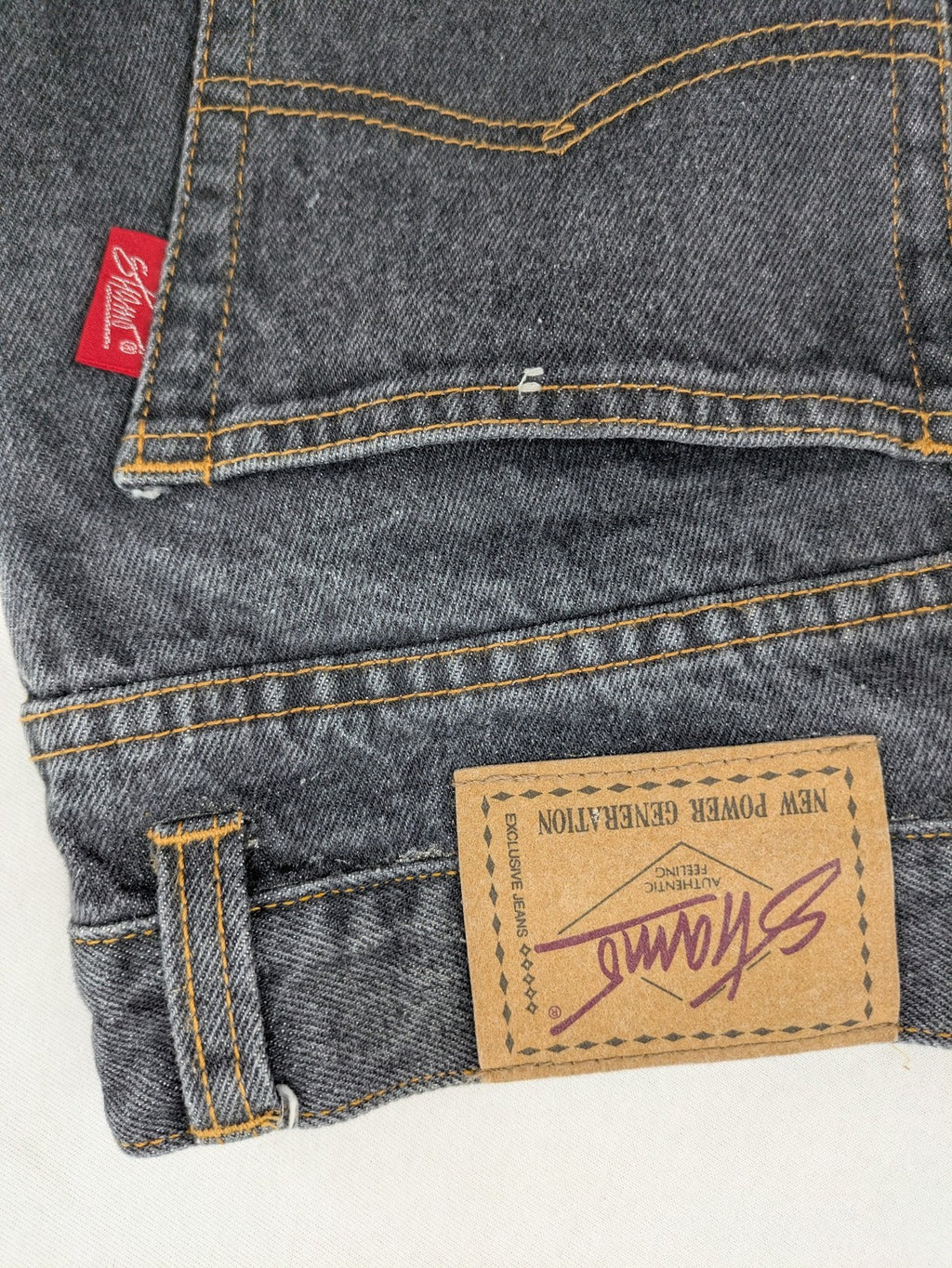 Shame black straight jeans W34 L32 washed denim 5-pocket style regular fit