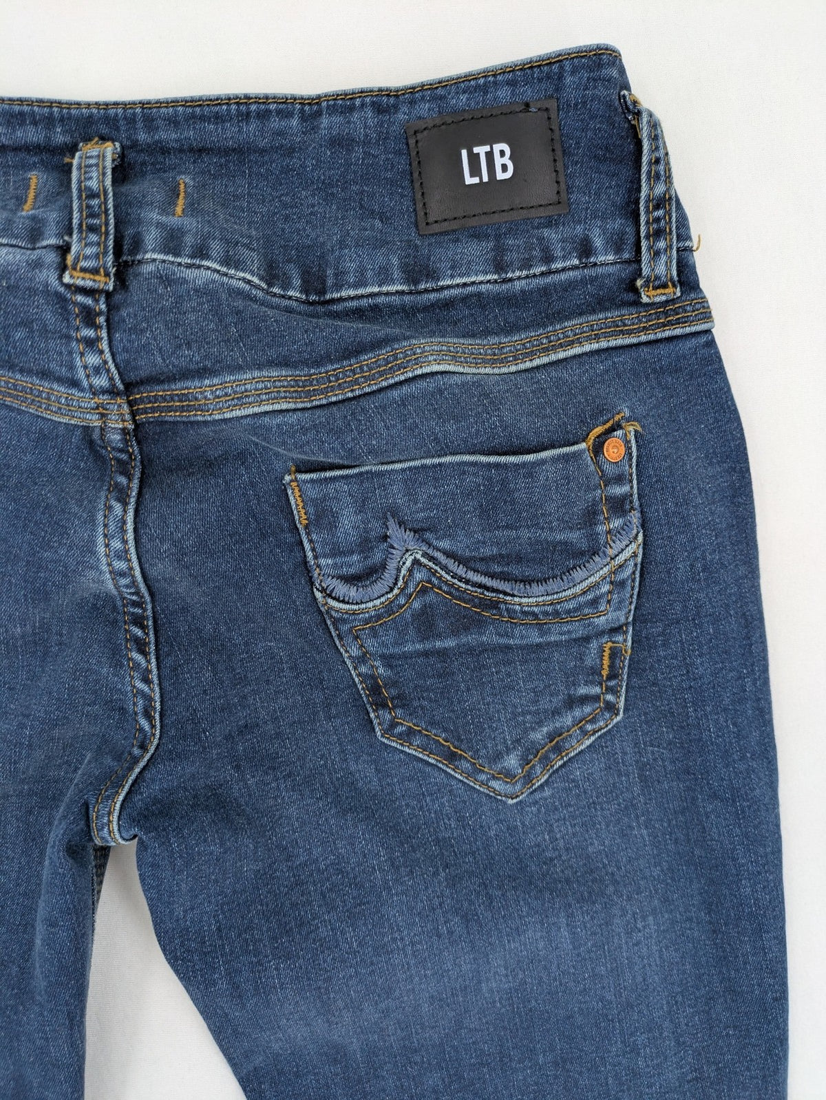 LTB blue straight jeans mid rise slim straight fit with stretch denim material