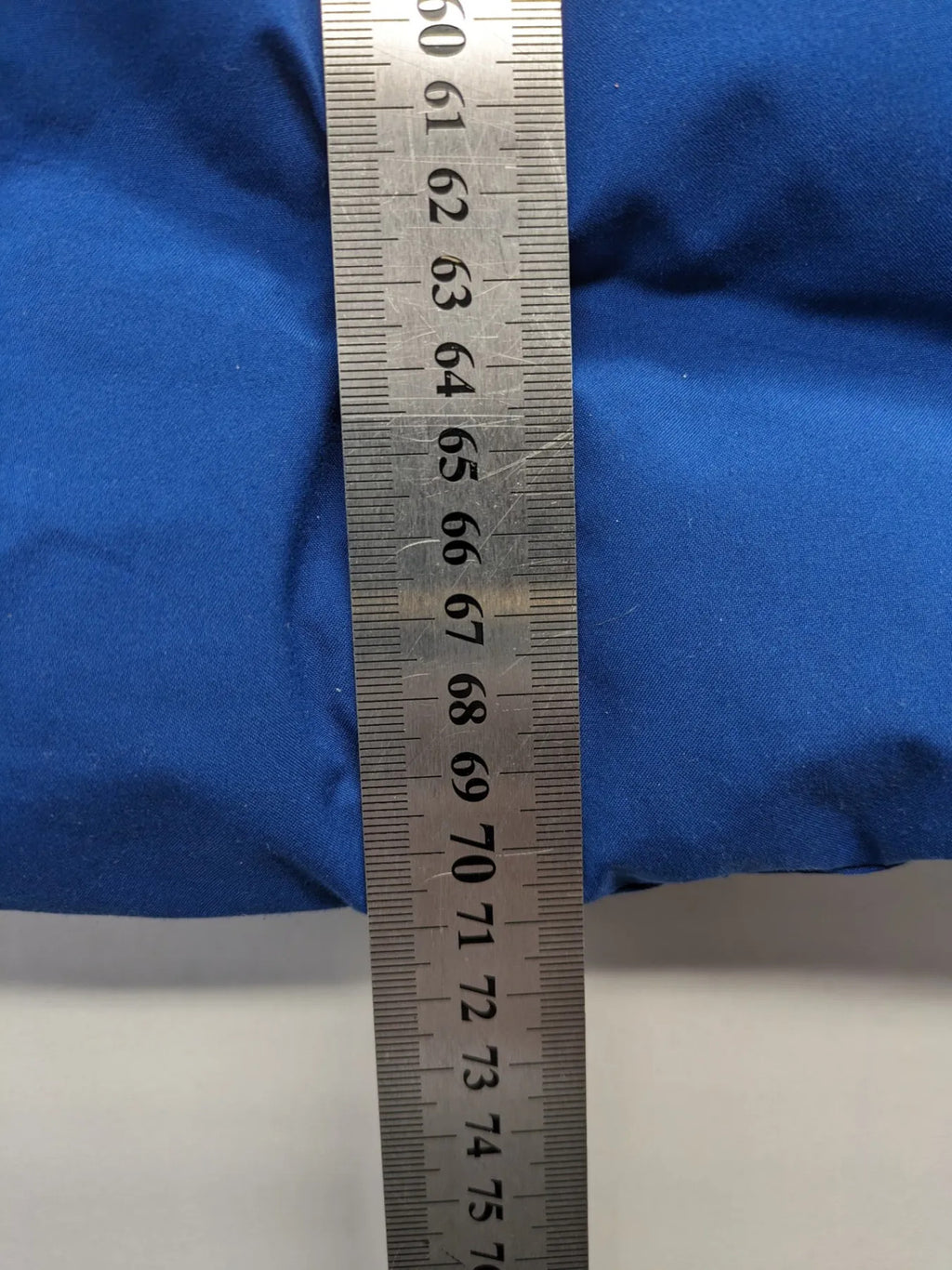 C&A blue winter jacket with hood, zip closure, and multiple pockets, used condition.