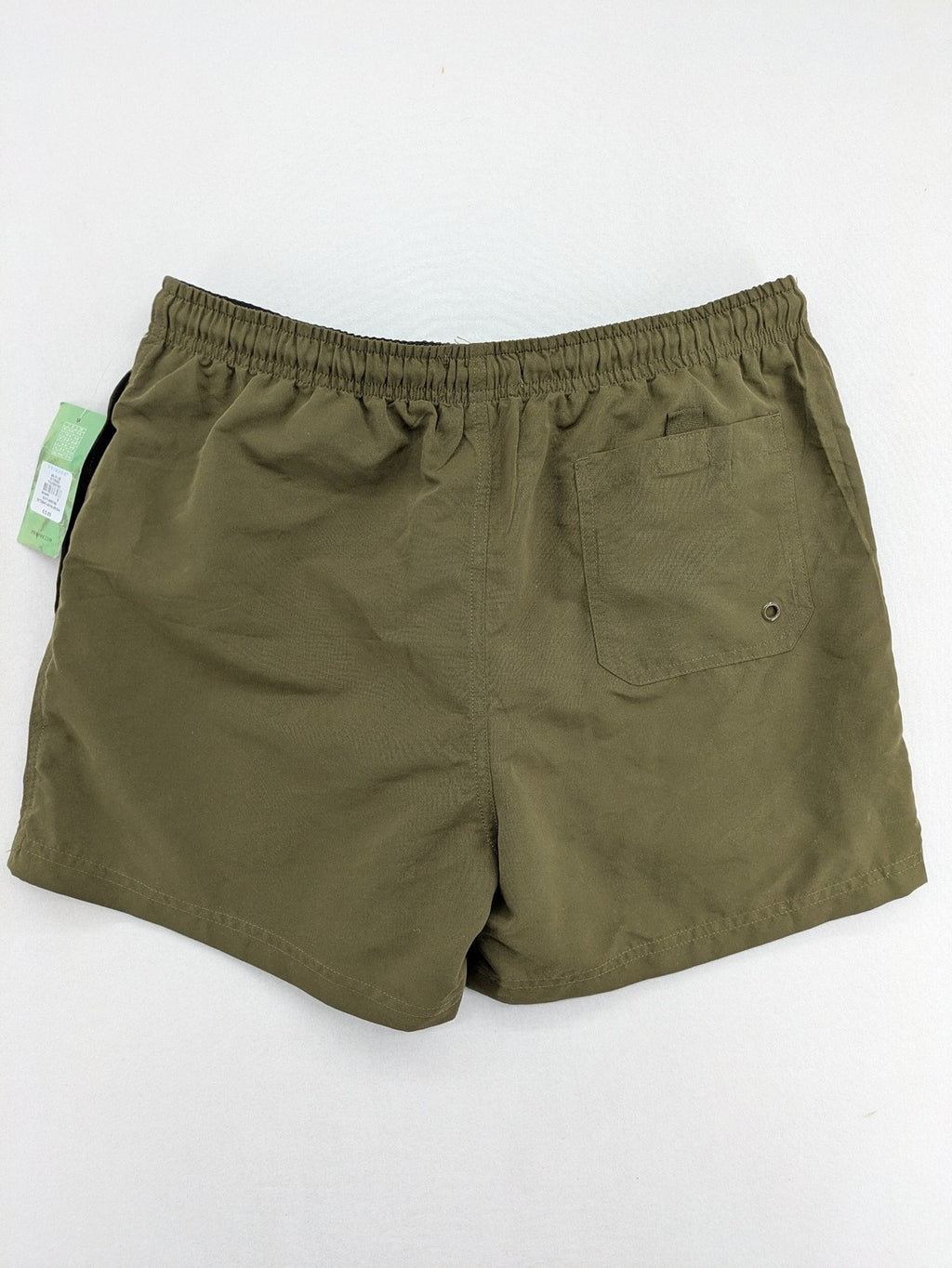 Primark khaki swim shorts size S with elastic waistband and back pocket.