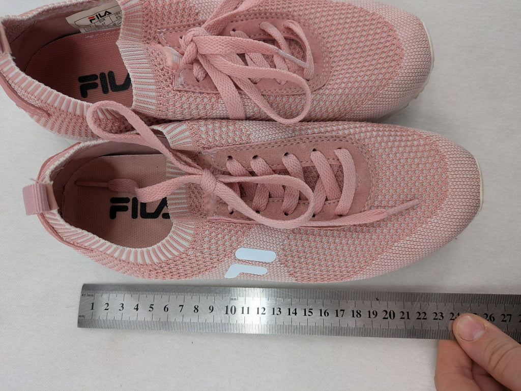 Fila pink sneakers breathable mesh upper sock-like fit with white accents