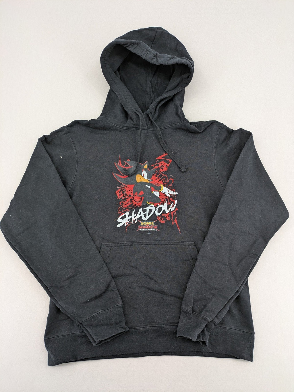 perfekt black zip-through hoodie with large Shadow the Hedgehog graphic print
