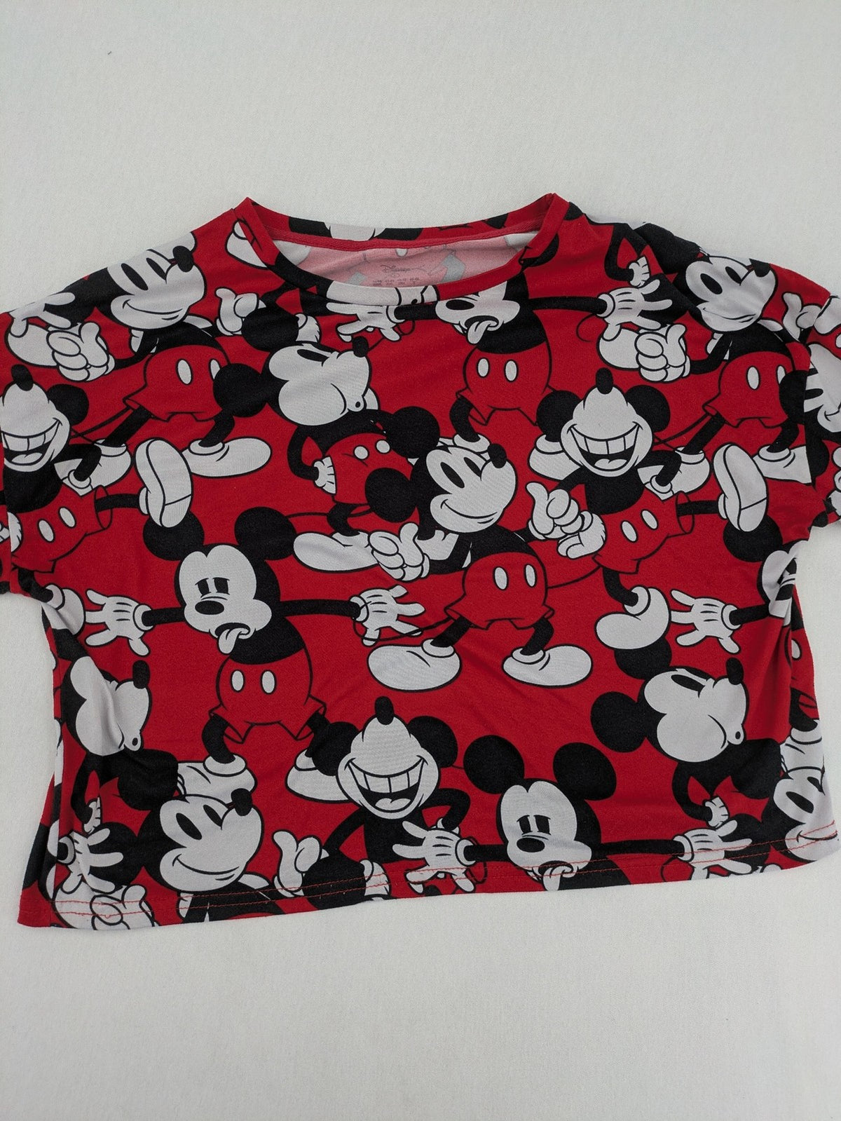 Disney loungewear set red and black with allover Mickey Mouse print and long sleeves.