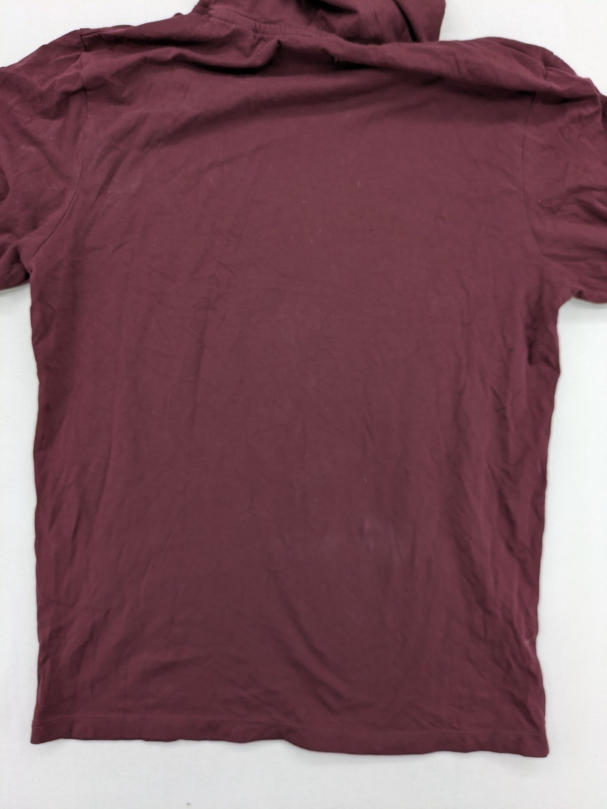 Jack & Jones Originals burgundy turtle neck jumper with large logo and adjustable hood.