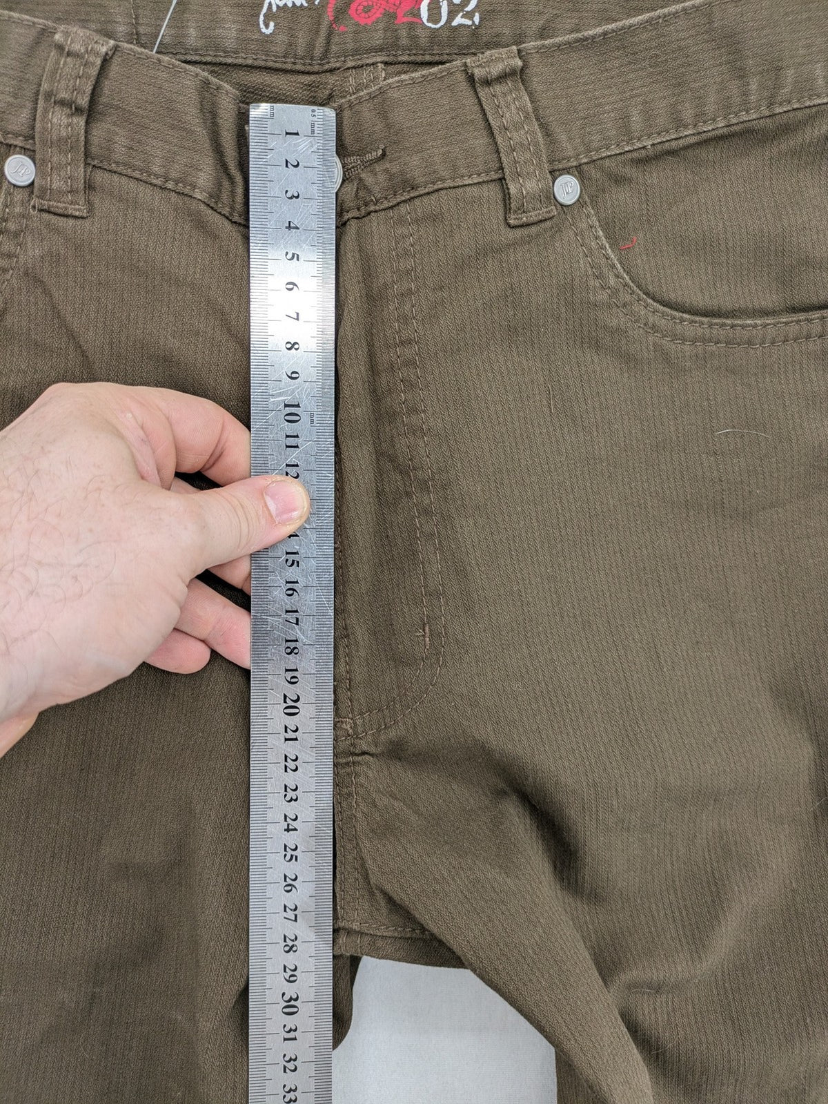 Jan Paulsen khaki straight jeans 5-pocket design soft corduroy material