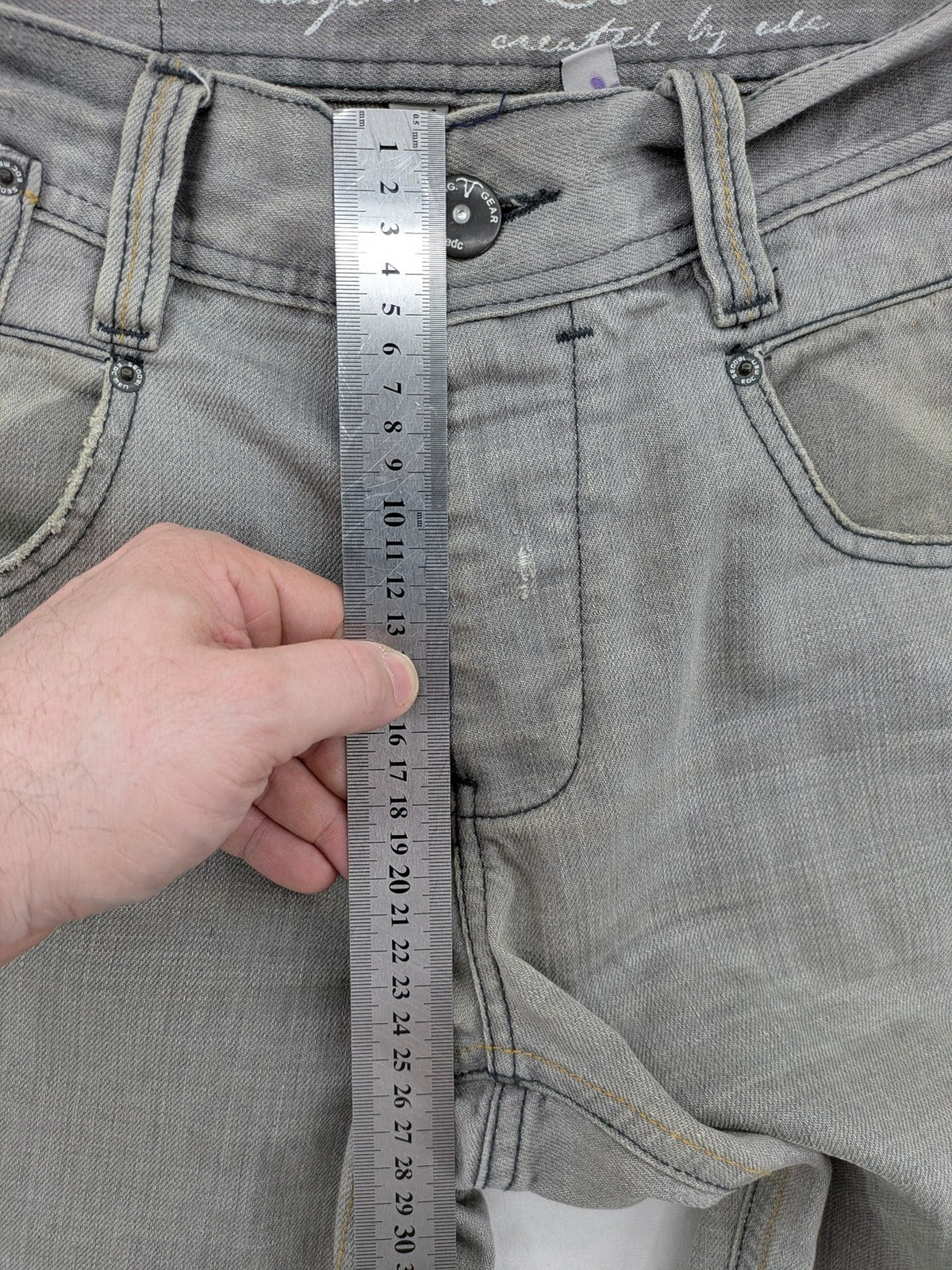 Esprit grey straight jeans with button fly and classic 5-pocket design.