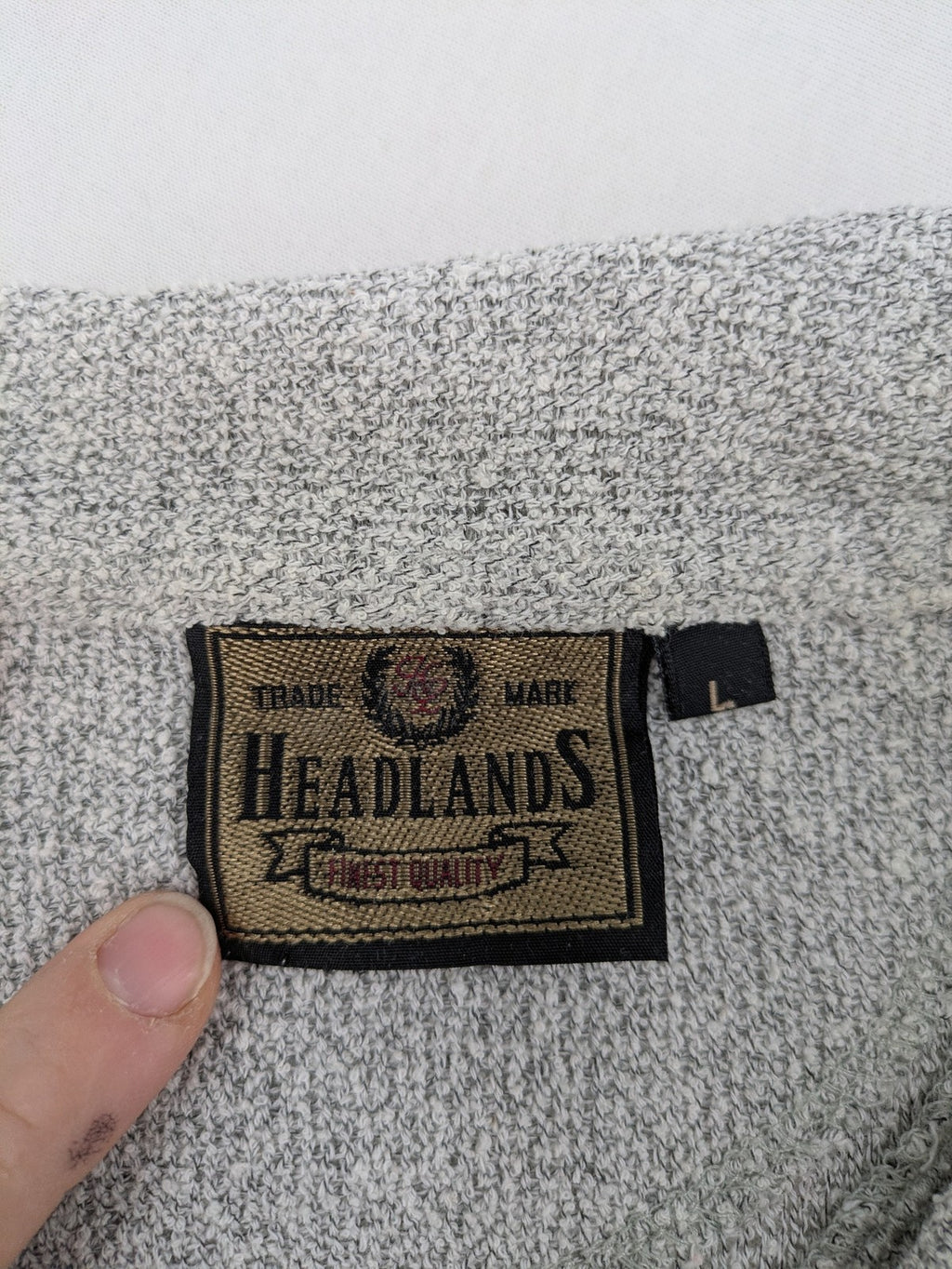 Headlands grey short sleeve polo shirt textured terry fabric with chest pocket.