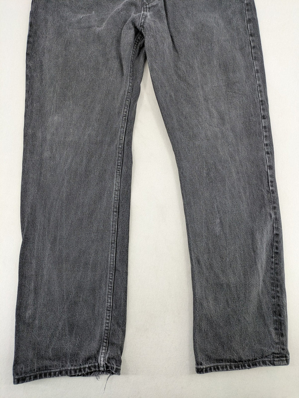 Weekday grey straight jeans washed denim with button fly and classic fit.