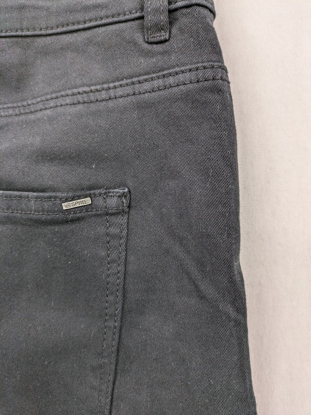 Esprit black skinny jeans with zipper details and cotton-stretch material.