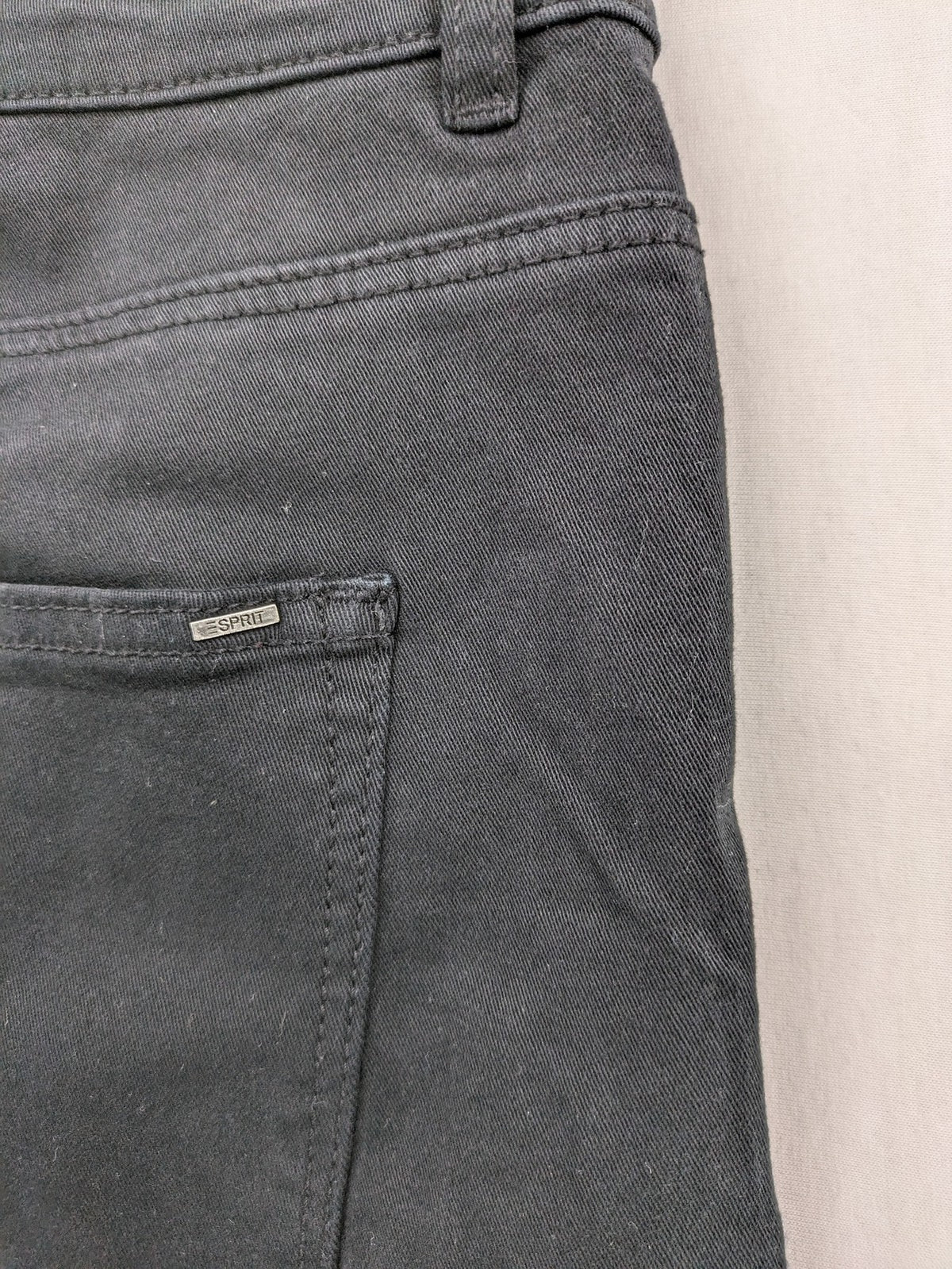 Esprit black skinny jeans with zipper details and cotton-stretch material.