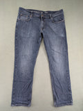C&A blue straight jeans with classic 5-pocket design and stretch denim material.