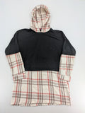Pink Bunny Collection turtle neck jumper cream and pink with checkered pattern and soft fabric.