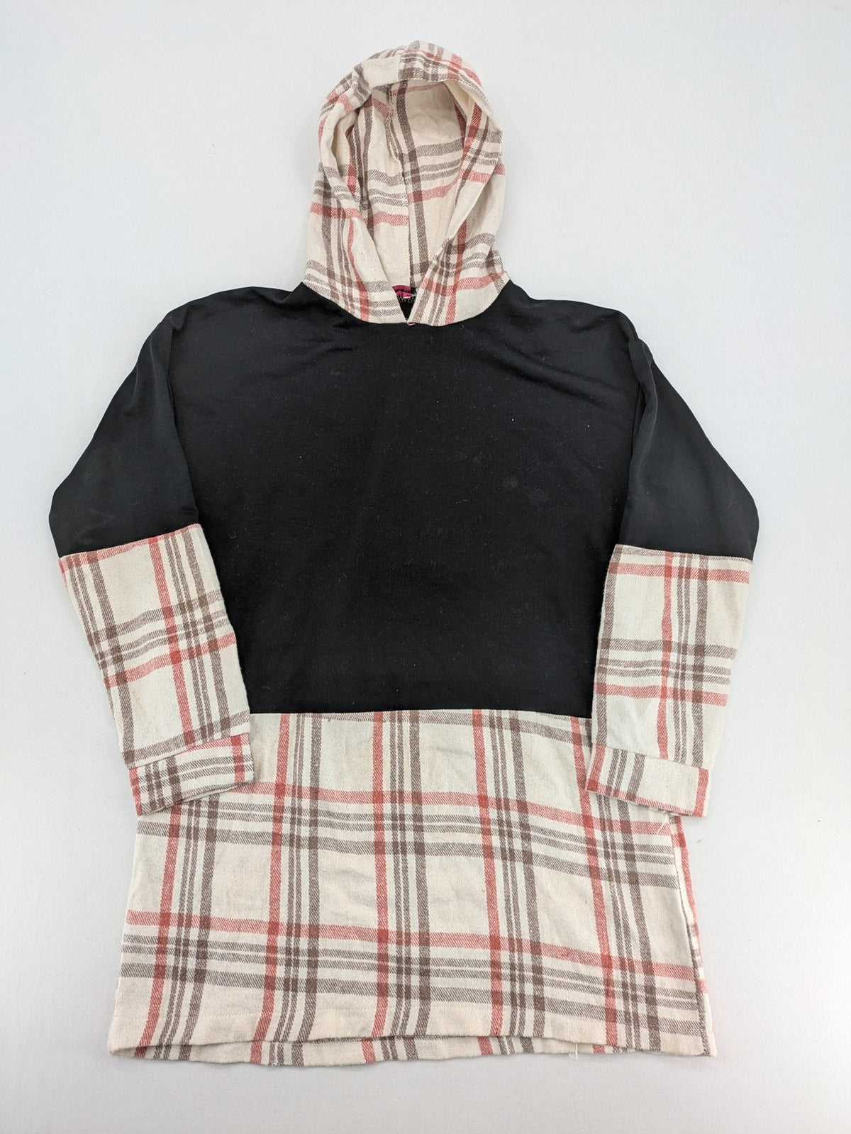 Pink Bunny Collection turtle neck jumper cream and pink with checkered pattern and soft fabric.
