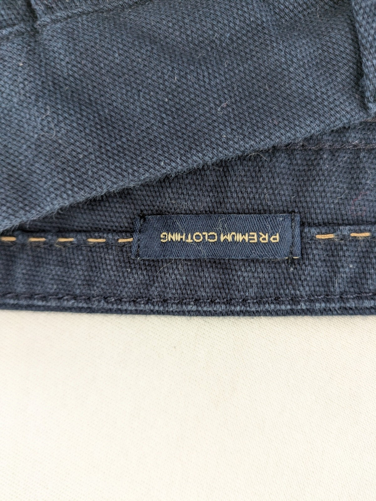 Paul Hunter navy chino pants regular fit cotton blend with stretch for comfort.