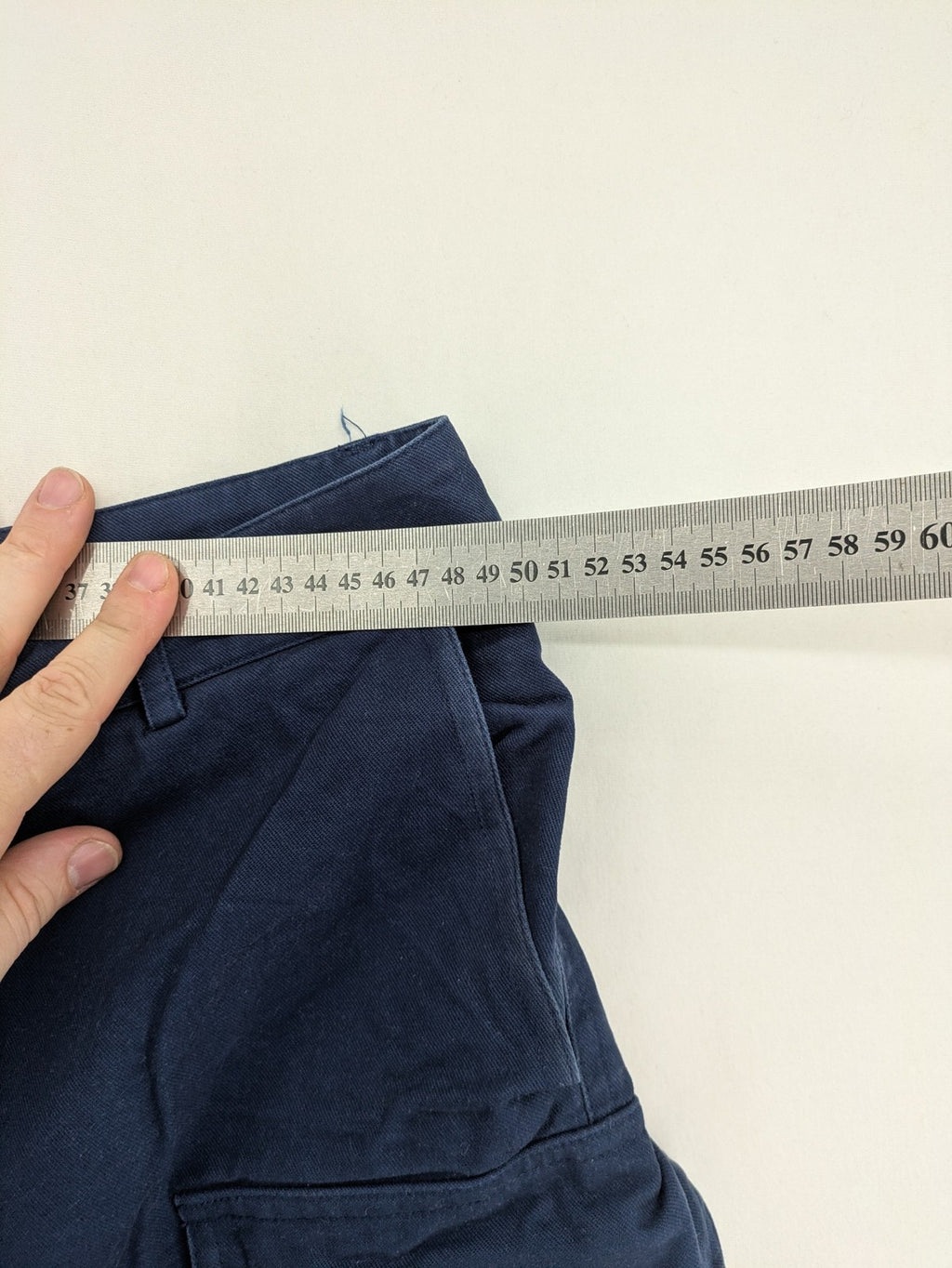 Max & Moi blue cargo pants 100% cotton with buttoned side pockets and classic design.