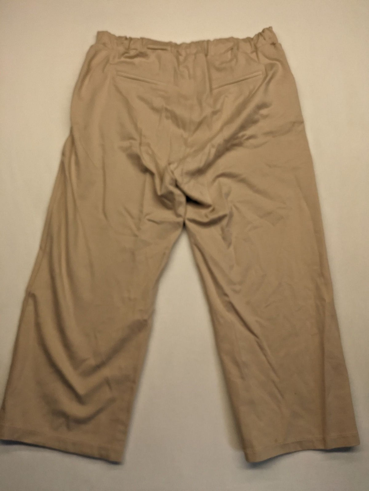 ESViViD beige culotte pants wide leg pull-on design with elastic waistband and side pockets