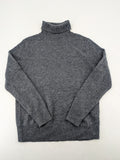 Brookshire grey turtle neck jumper ribbed cuffs and hem soft wool blend