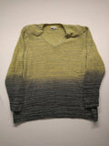 GINA LAURA black and grey ombre turtle neck jumper with V-neck and textured knit.