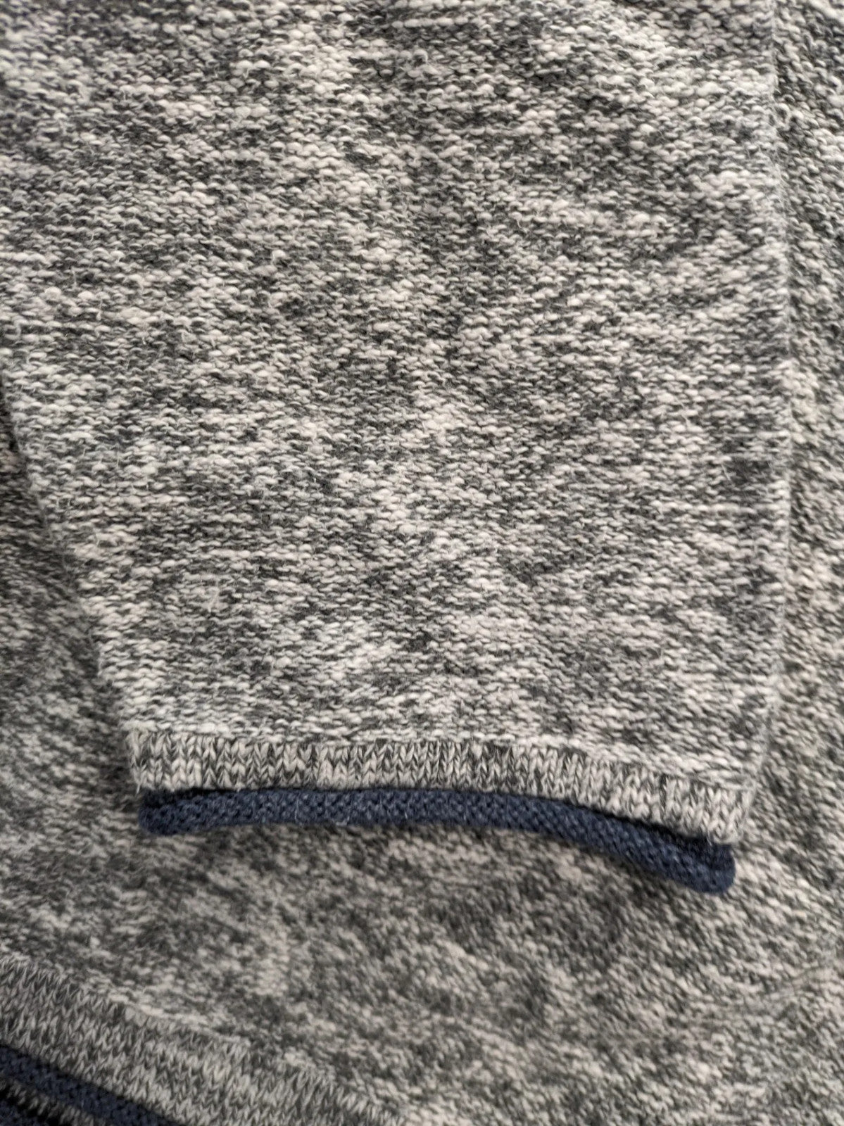Key Largo grey turtle neck jumper with blue accents and chest pocket, cotton blend.