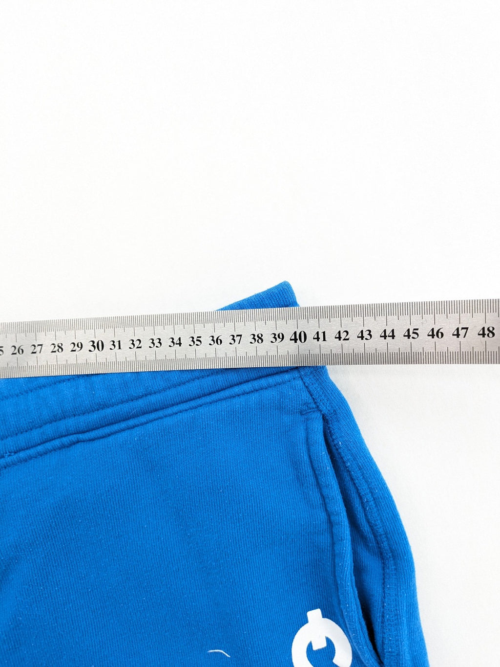Chiemsee blue sweatshorts with logo print, elastic waistband, and side pockets.