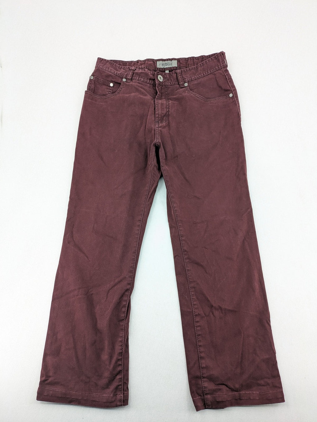 Baumwolle burgundy straight jeans 5-pocket design with brand logo and stretch material