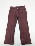 Baumwolle burgundy straight jeans 5-pocket design with brand logo and stretch material