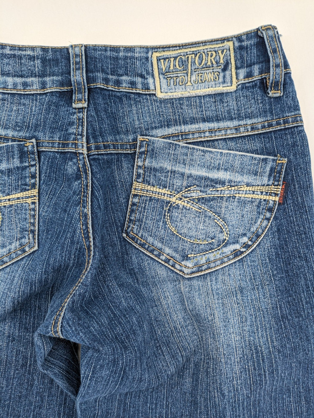 Victory TTD blue bootcut jeans low-rise stretch denim classic wash