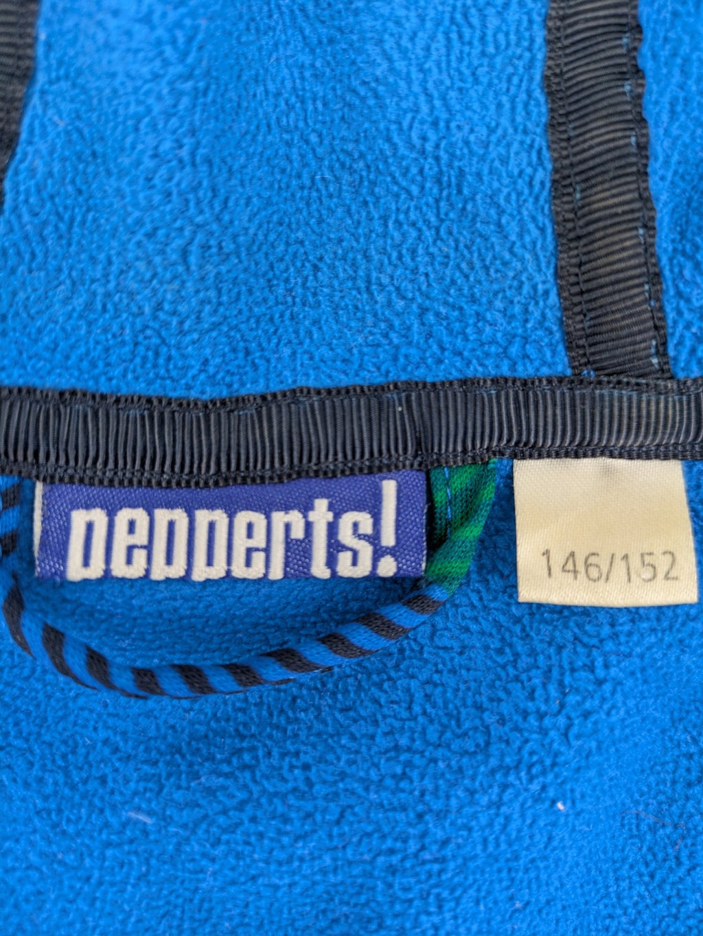 Pepperts multi softshell jacket plaid pattern blue green black, fleece lined, hooded.
