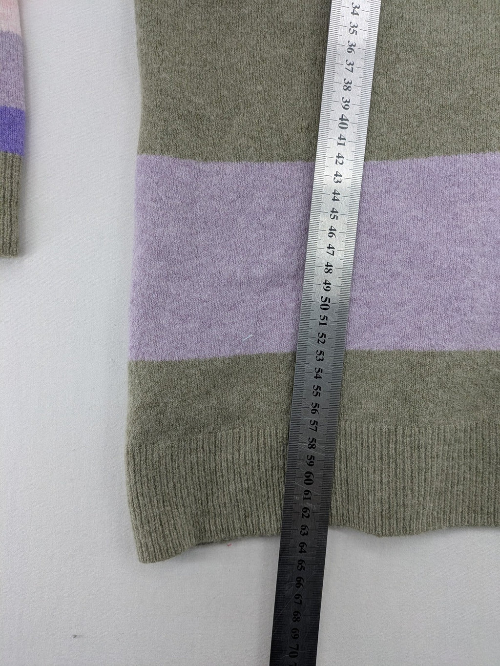 Esprit pink turtle neck jumper multicoloured striped pattern soft wool blend material