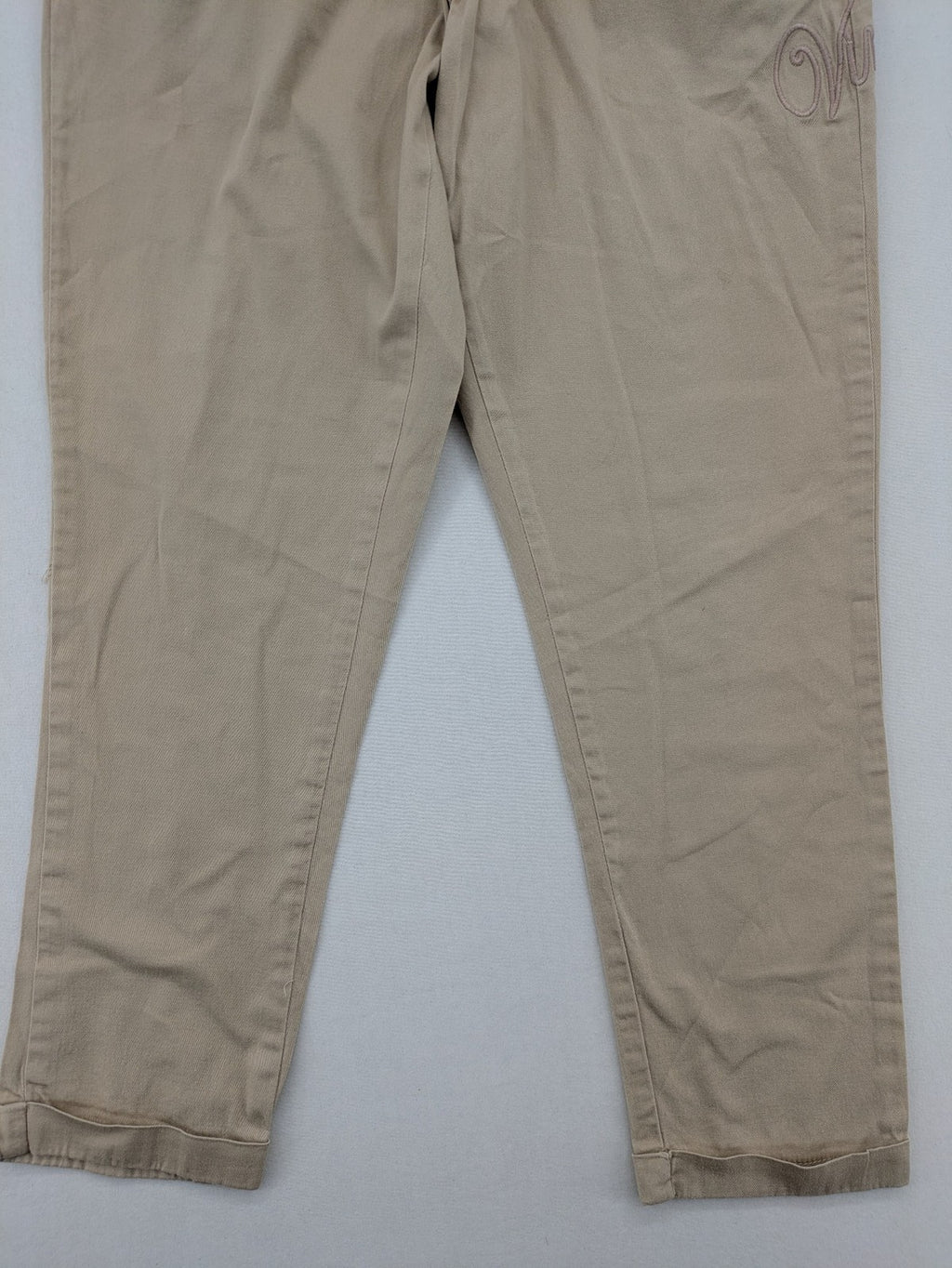 Vingino beige chino pants high waist double-button closure with embroidered details
