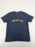 Helloween navy band T-shirt featuring iconic logo and pumpkin graphic, cotton material.